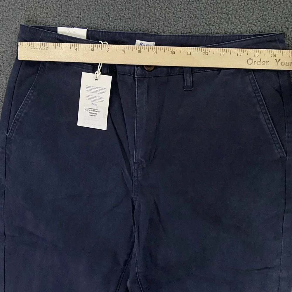 Katin Corey Chino Pant Mens 32x32 Slim Straight Leg Cotton Stretch Polar Navy